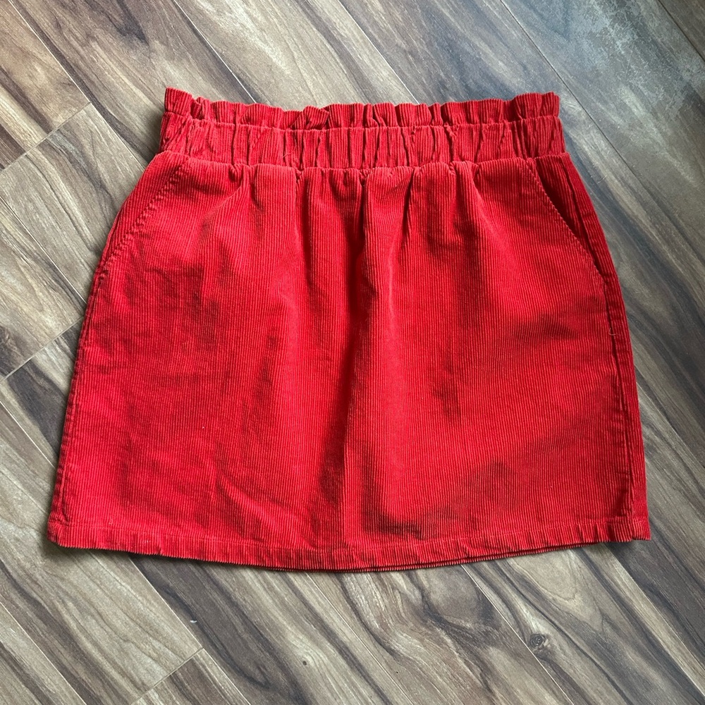 NWOT Copper Key Red Corduroy Women's Skirt, large